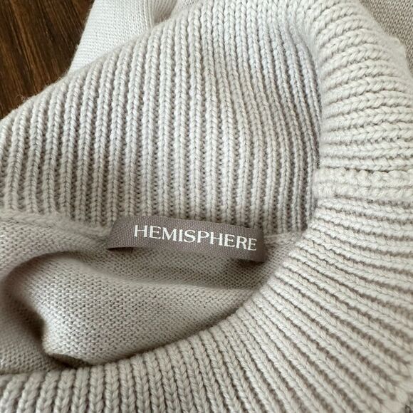 HEMISPHERE Merino Wool Mock Sweater Knit in Cream - Picture 5 of 7